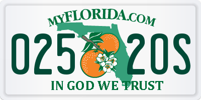 FL license plate 0252OS