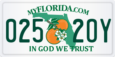 FL license plate 0252OY