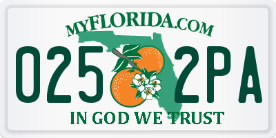 FL license plate 0252PA