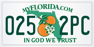 FL license plate 0252PC
