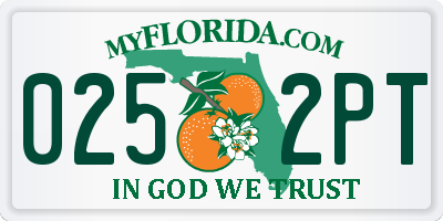 FL license plate 0252PT