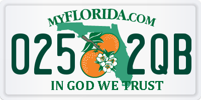 FL license plate 0252QB