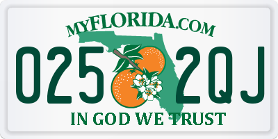 FL license plate 0252QJ