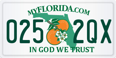 FL license plate 0252QX