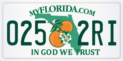 FL license plate 0252RI