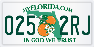 FL license plate 0252RJ