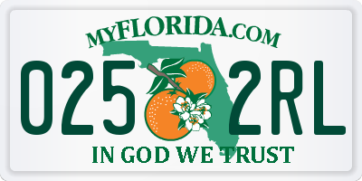 FL license plate 0252RL