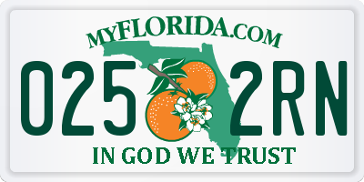 FL license plate 0252RN