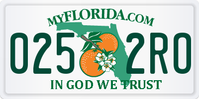 FL license plate 0252RO