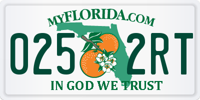 FL license plate 0252RT