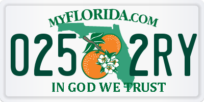FL license plate 0252RY