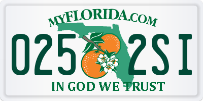 FL license plate 0252SI