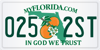 FL license plate 0252ST