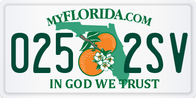 FL license plate 0252SV
