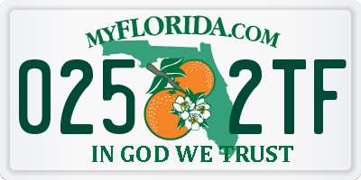 FL license plate 0252TF