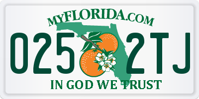 FL license plate 0252TJ