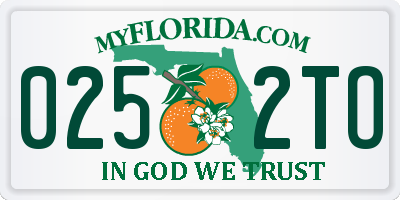 FL license plate 0252TO