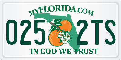 FL license plate 0252TS