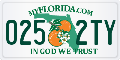 FL license plate 0252TY