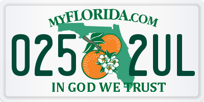 FL license plate 0252UL