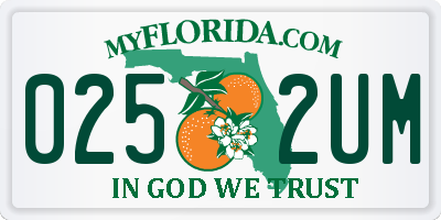 FL license plate 0252UM