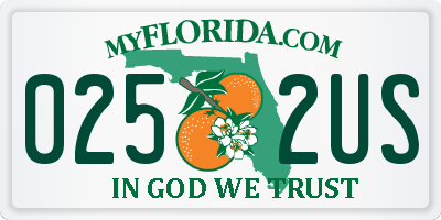 FL license plate 0252US