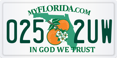 FL license plate 0252UW