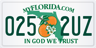 FL license plate 0252UZ