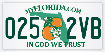 FL license plate 0252VB