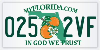 FL license plate 0252VF
