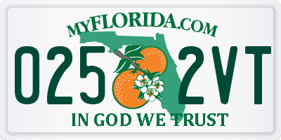 FL license plate 0252VT