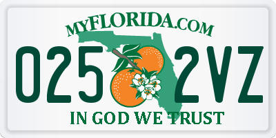 FL license plate 0252VZ