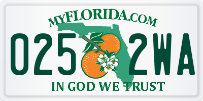 FL license plate 0252WA