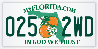 FL license plate 0252WD