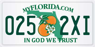 FL license plate 0252XI