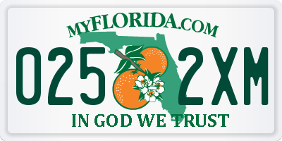 FL license plate 0252XM