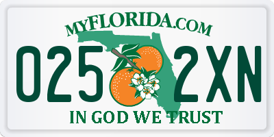FL license plate 0252XN