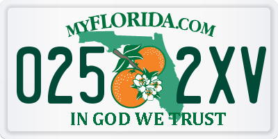 FL license plate 0252XV