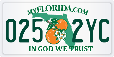 FL license plate 0252YC