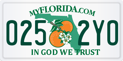 FL license plate 0252YO