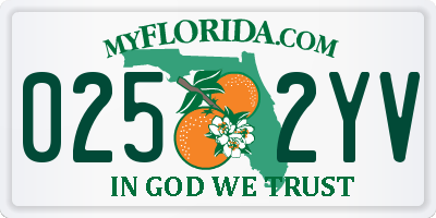 FL license plate 0252YV