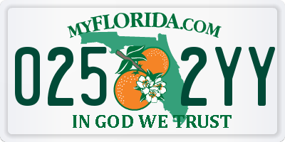 FL license plate 0252YY