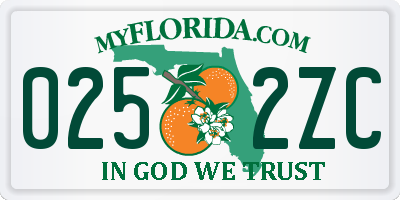 FL license plate 0252ZC