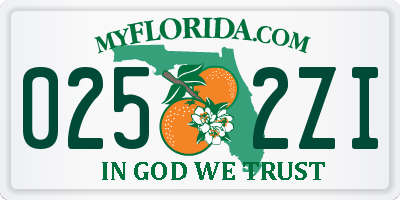 FL license plate 0252ZI