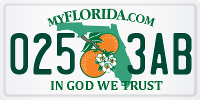 FL license plate 0253AB