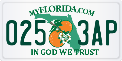 FL license plate 0253AP