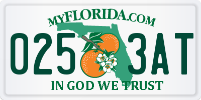 FL license plate 0253AT