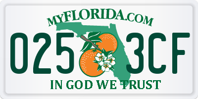 FL license plate 0253CF