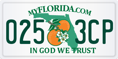 FL license plate 0253CP