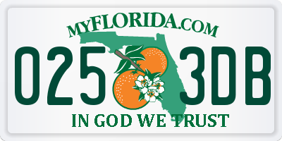 FL license plate 0253DB